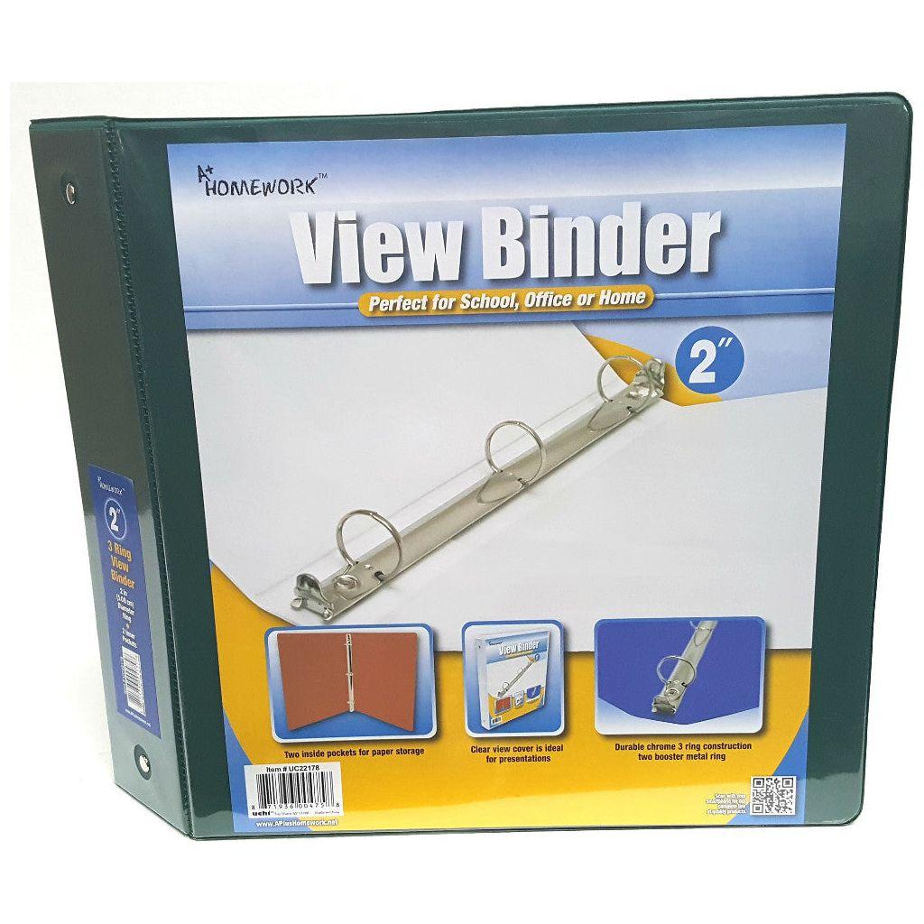 HARD VIEW BINDER 2" GREEN