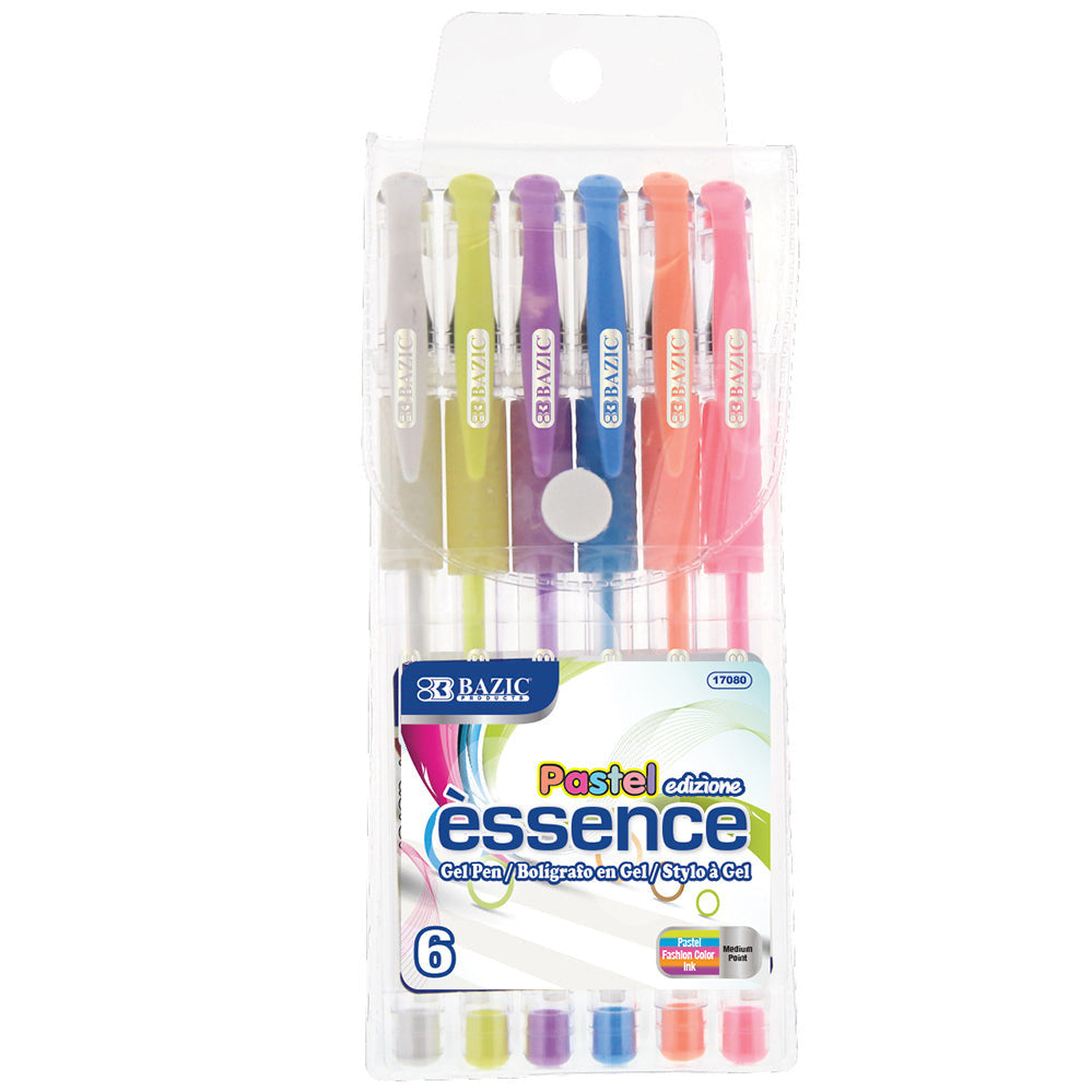 PASTEL COLOR ESSENCE GEL PEN W/GRIP PQ.6