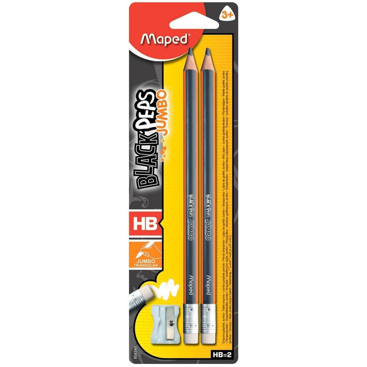 LAPIZ BLACK PEPS JUMBO PQT.2/ SACAPUNTA