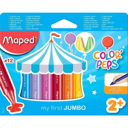 CRAYONS JUMBO TRIANGULAR ASSORTED COLOR PQ.12