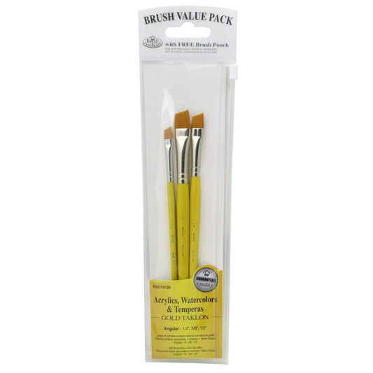 GOLD TAKLON BRUSH SET ANGULAR PQ.3