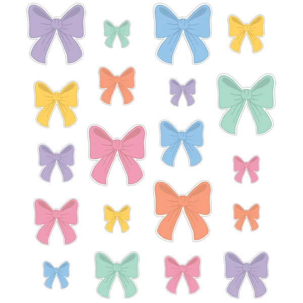 BOWS ACCENTS - ASSORTED SIZES AND PASTEL COLORS 60 PCS