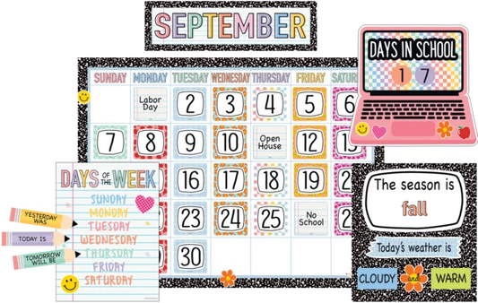 COOL FOR SCHOOL CALENDAR BULLETIN BOARD SET 100 PCS