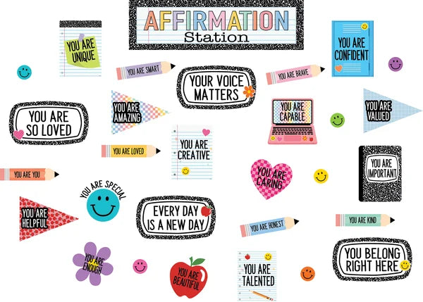 COOL FOR SCHOOL POSITIVE AFFIRMATIONS MINI BULLETIN