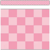 COOL FOR SCHOOL PINK CHECKERS STRAIGHT BORDER TRIM