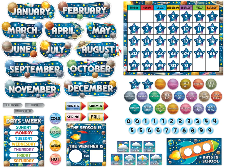 Outer Space Crew Calendar Bulletin Board