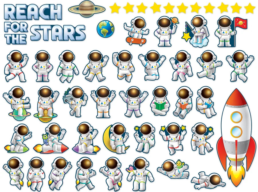 Outer Space Crew Reach for the Stars Bulletin Board