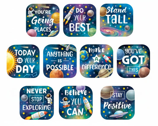 Outer Space Crew Positive Sayings Accents