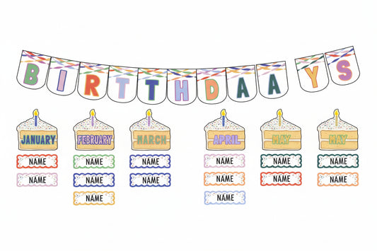 Color Crush Birthdays Mini Bulletin Board