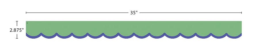 Color Crush Green with Blue Scallops Die-Cut Border Trim