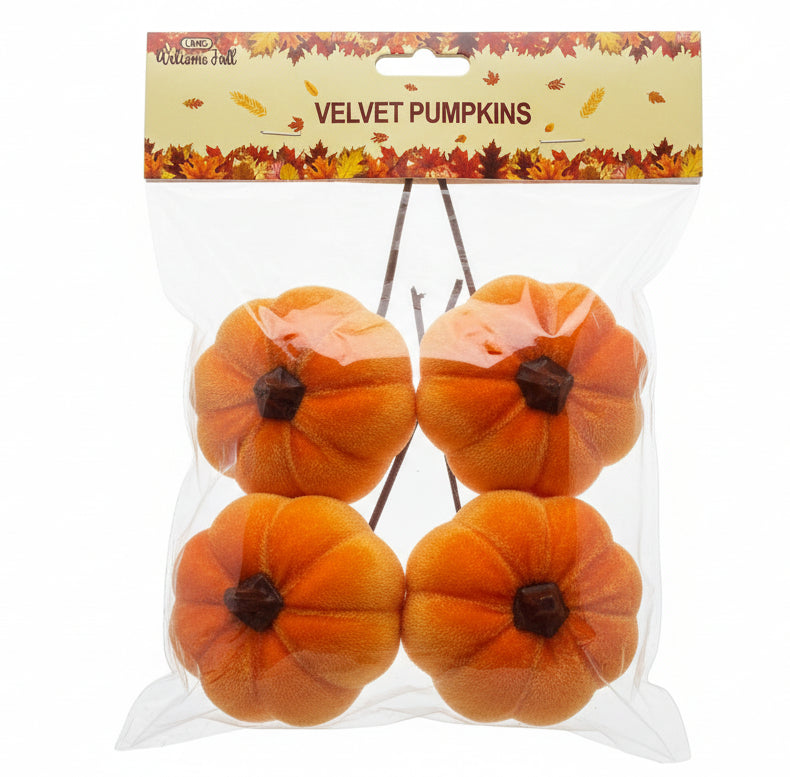 Velvet Pumpkins | pkg. 4