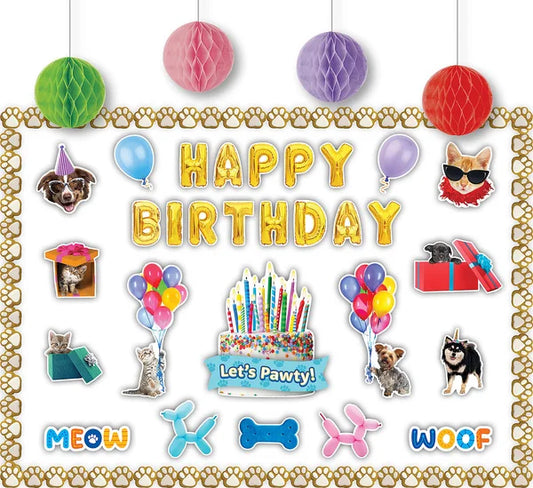 CATS AND DOGS HAPPY BIRTHDAY CREATE & DECORATE QUI
