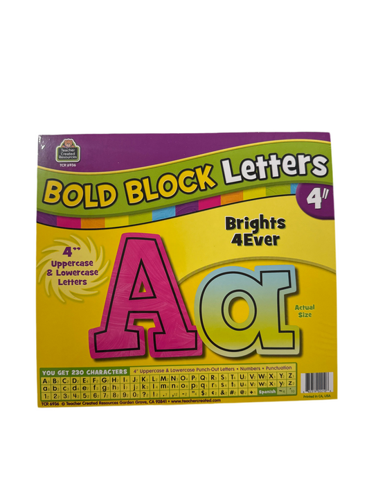 BRIGHTS 4EVER BOLD BLOCK 4" LETTERS COMBO PACK