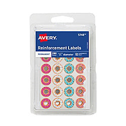 REINFORCEMENT DONUTS ROUND LABELS 1/4" 280 LABELS