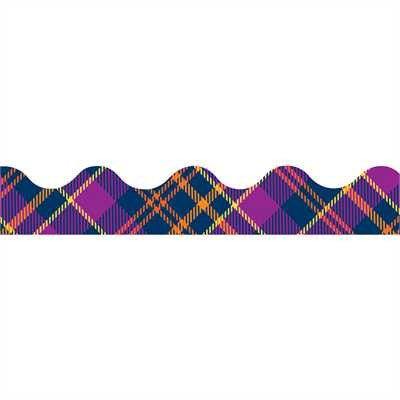 BORDER SCALLOPED PLAID ATTITUDE PURPLE