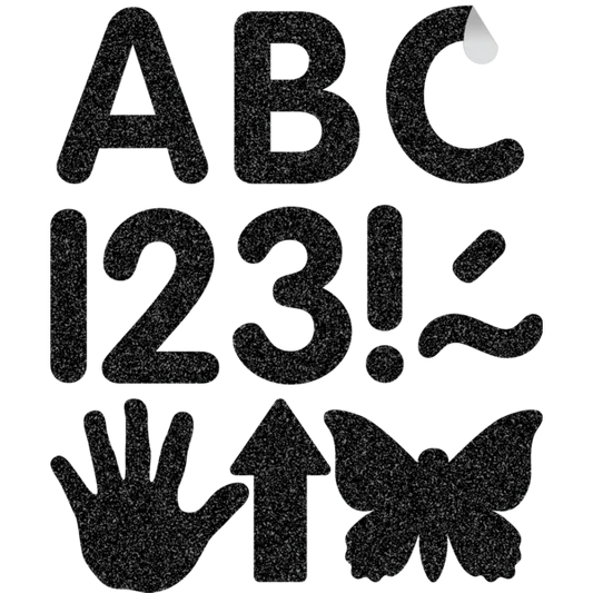 BLACK GLITZ 2" CLASSIC SELF-ADHESIVE LETTERS UPPER