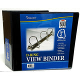D-RING HARD VIEW BINDER 3" BLACK