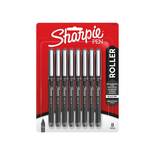 SHARPIE 0.5MM ROLLER 8CT BLACK