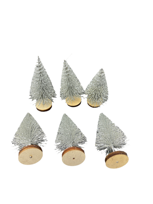 CHRISTMAS SILVER TREE 6 PCS