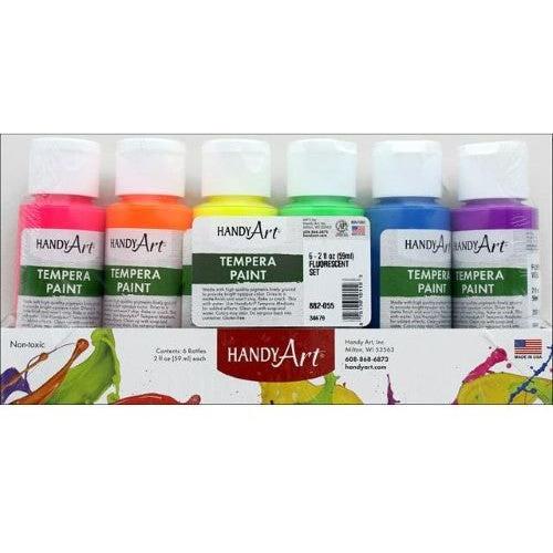 TEMPERA PAINT FLUORESC 6 COLOR AST 2 OZ