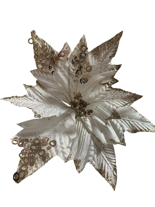 POINSETTIA PICK 28CM 3COLORS GLD