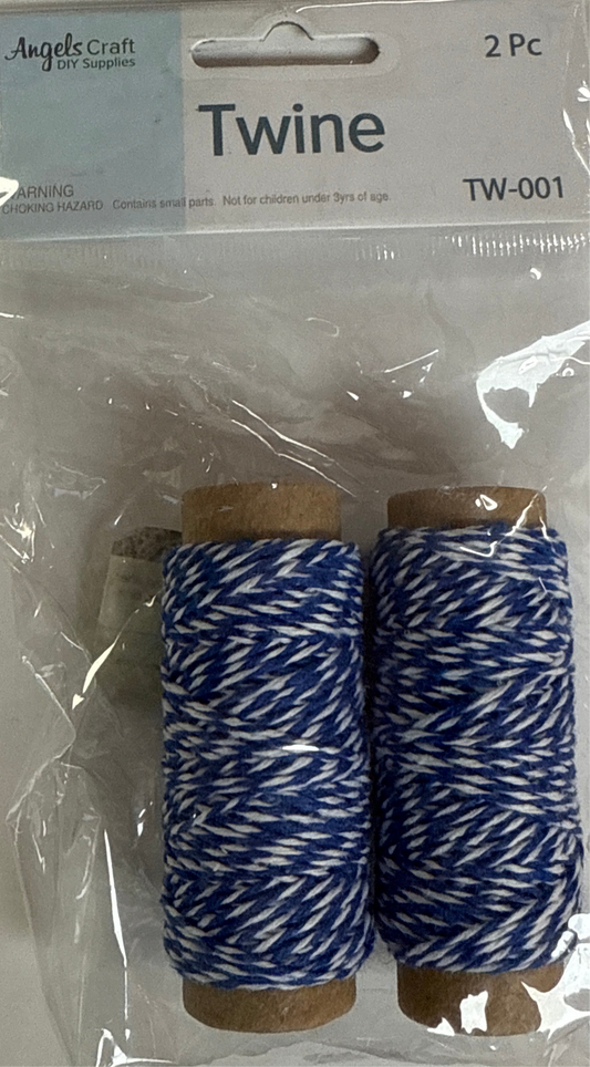HEMP TWINE CORD ROLL-BLUE/WHITE 2 PC
