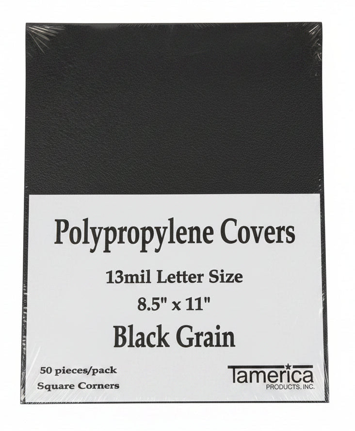 Cover Plastic Leather Grain Black 13m 50 pc