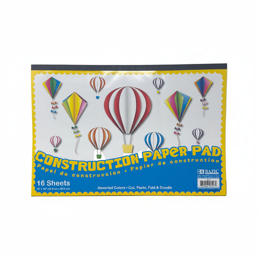 Papel Construccion Libreta 12" X 18" 16 Hojas – imagen 1 - JA Riollano