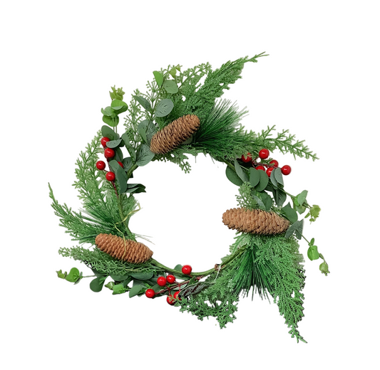 BERRY LEAVES WREATH 38CM