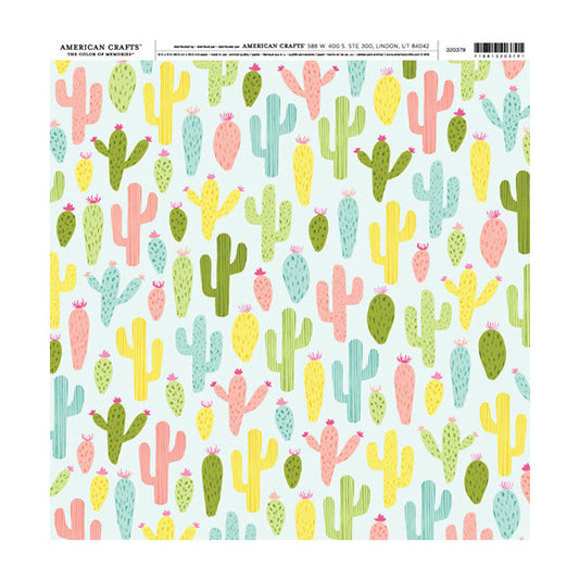 PATTERNED PAPER CACTUS COOLER SINGLE 12X12