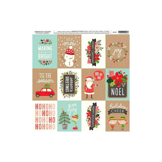 PATTERNED PAPER HO HO HO SINGLE 12X12
