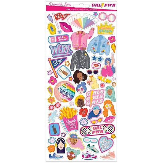 STICKER GIRL POWER HOLOGRAPHIC 130PCS