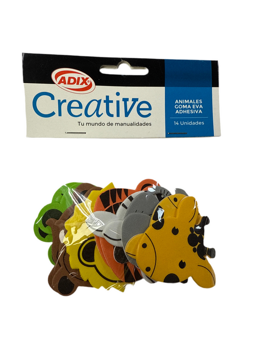 ANIMAL GOMA EVA ADHESIVA 14PCS