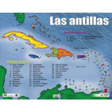CARTEL MAPA DE LAS ANTILLAS