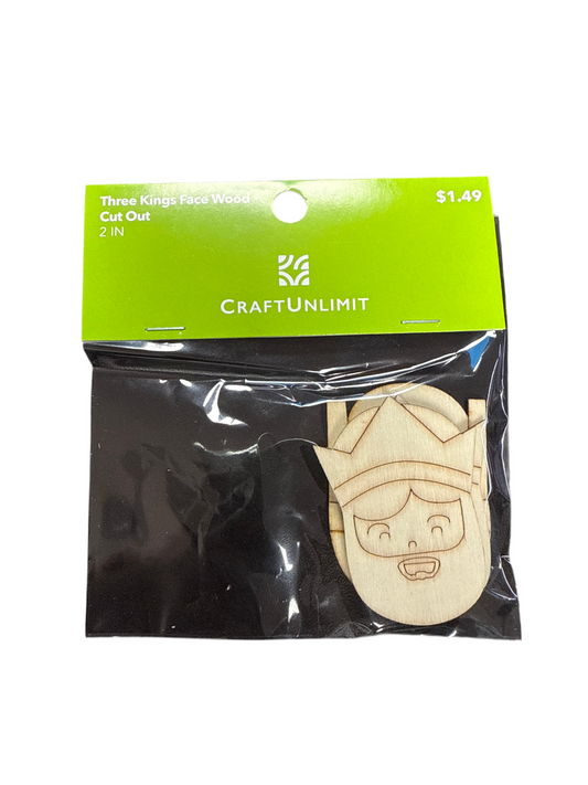 THREE KINGS LASER ENGRAVED WOOD 3PCS 2IN