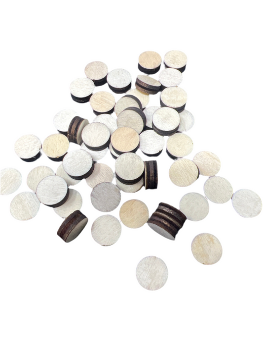 50 CT. UNFINISHED WOODEN ROUND SHAPE, 4.33IN