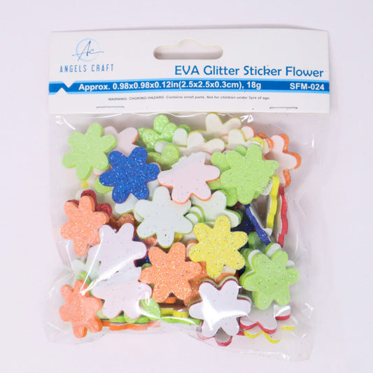 GLITTER FOAM STICKERS | FLOWERS