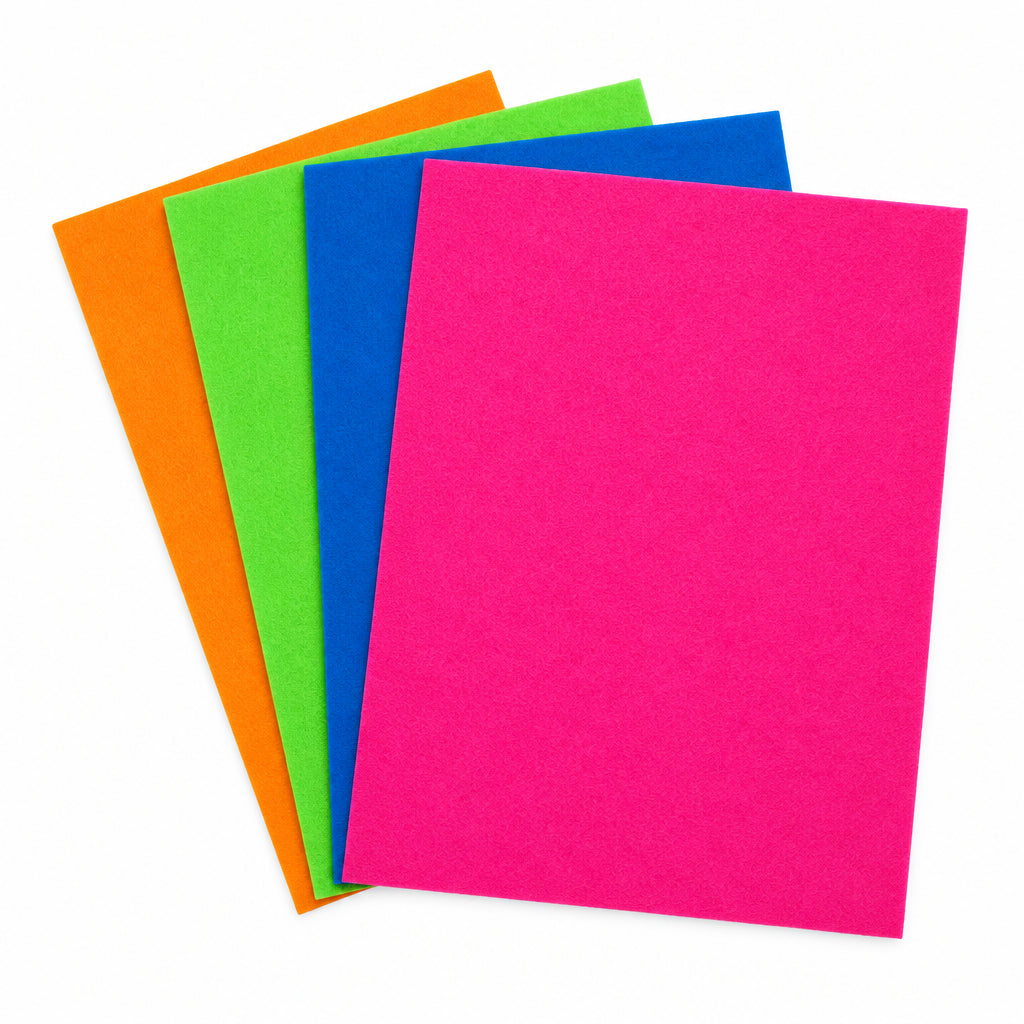 4 pc Felt Sheet Fushia,Royal, Green, Orange - JA Riollano