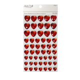 HEART STONE STICKER RED 54 PC