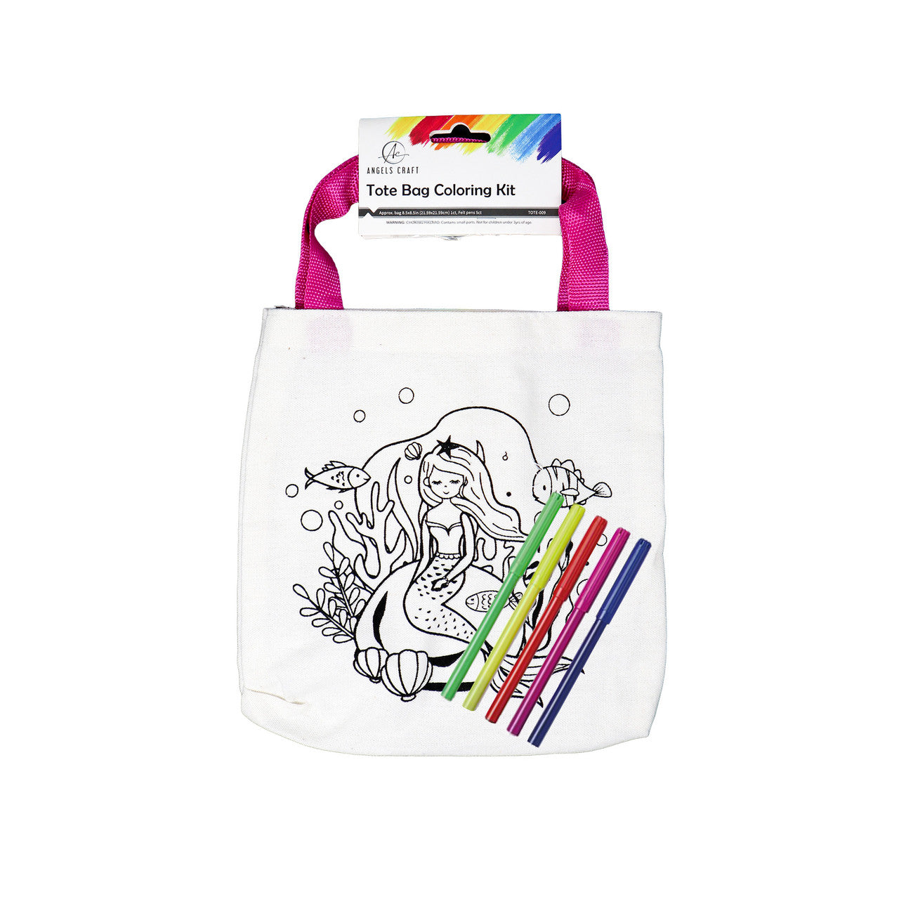 Tote Bag Coloring Kit -Mermaid 8.5 x 8.5