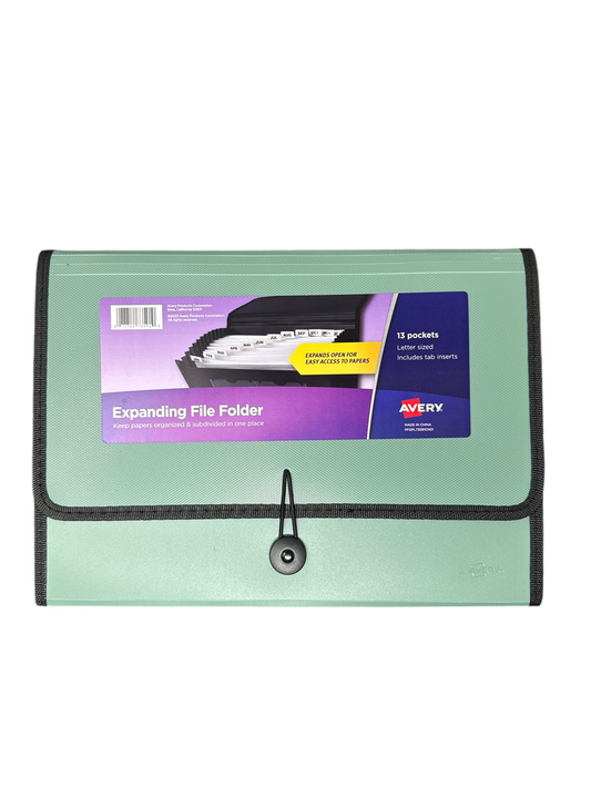 EXPANDING FILE FOLDER LETTER SIZE 13-POCKET ASSTD