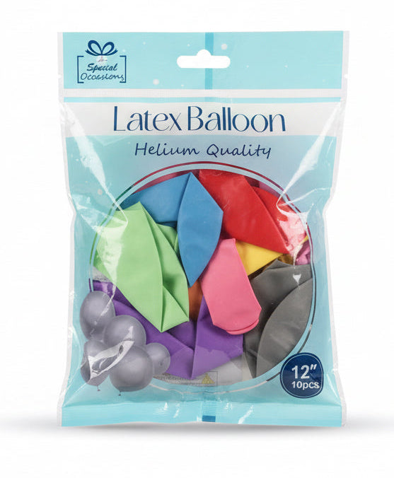 Assortment Pastel Colors Latex Balloon | 12IN | 10PK