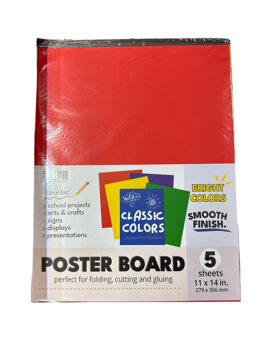 CARTULINA COLORES CLASICO 11" X 14" PQT. 5 COLORES