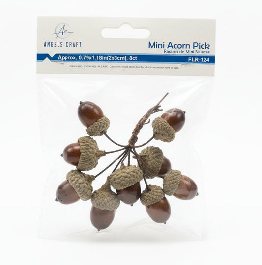 Racimo de Mini Nueces | Mini Acorn Pick| (2.8*1.7*1.7cm/ Single Acorn) | 8ct