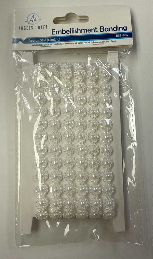 RHINESTONE BANDING PEARL SIZE: 10MM, BAND SIZE:10M