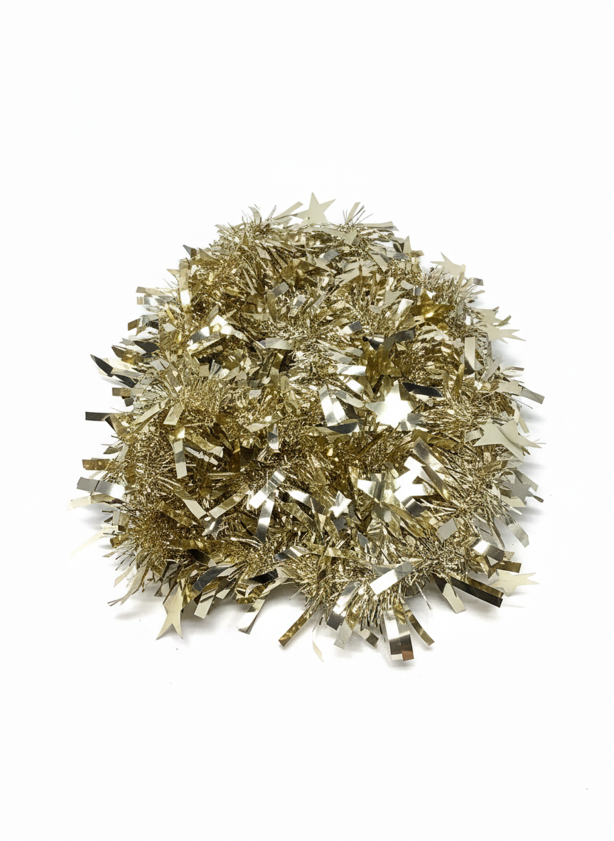 GARLAND THICK CUT W/ STAR 8FT VTG