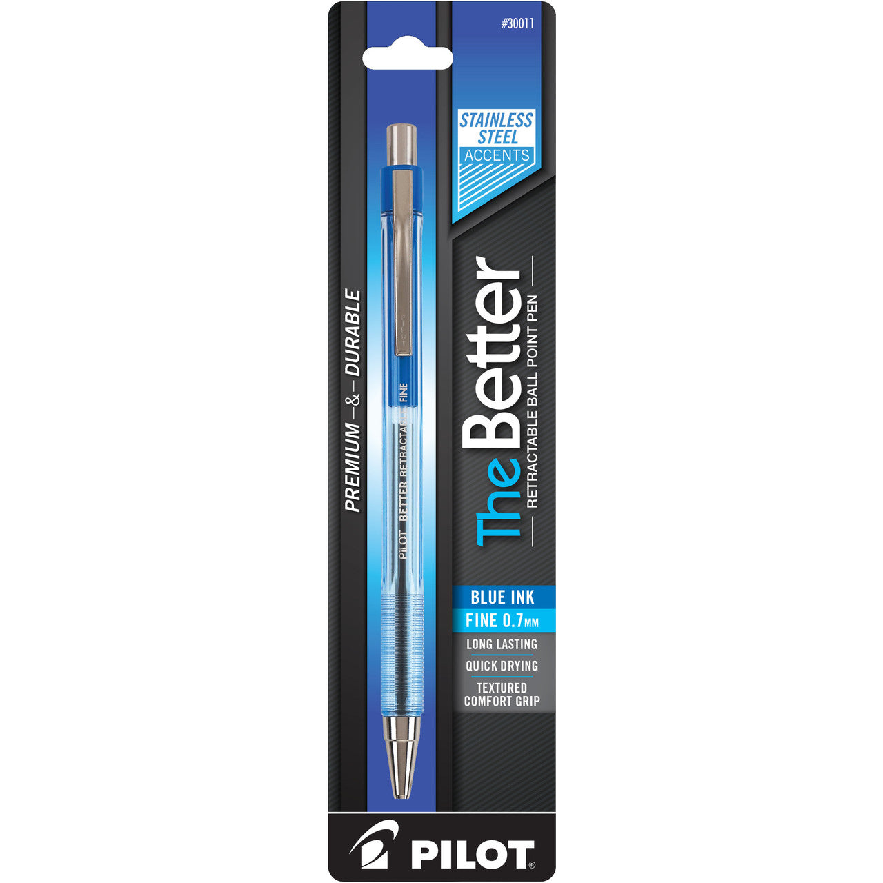 Better Retractable Ballpoint Pens Fine Point 0.7 mm Blue Ink