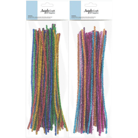 TWIST CRAFTS CHENILLE STEMS GLITTER ASST 40 PC
