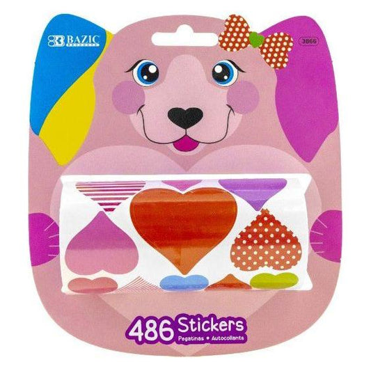 Heart Sticker Roll 486 Pcs