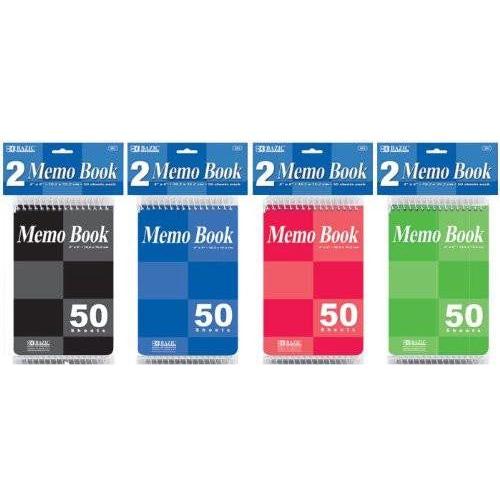 SPIRAL MEMO BOOK 50CT 4"X6" PQ.2